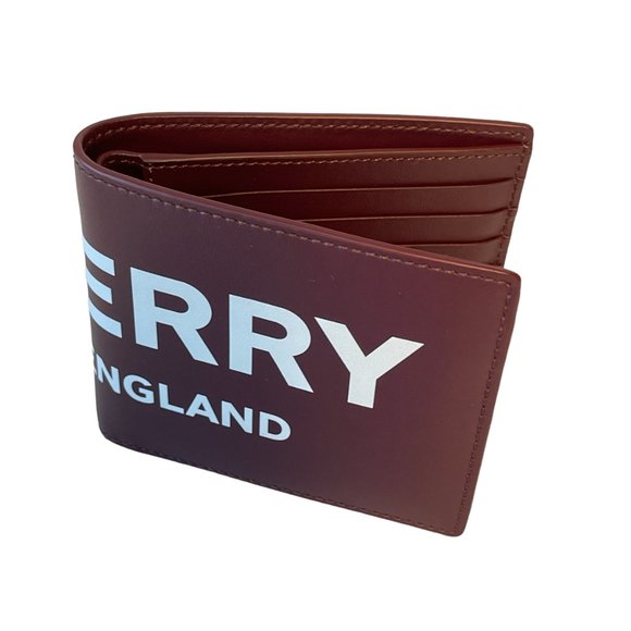 Burberry Ronan Oxblood Leather Logo Bifold Wallet with removable ID wallet - Picture 10 of 15